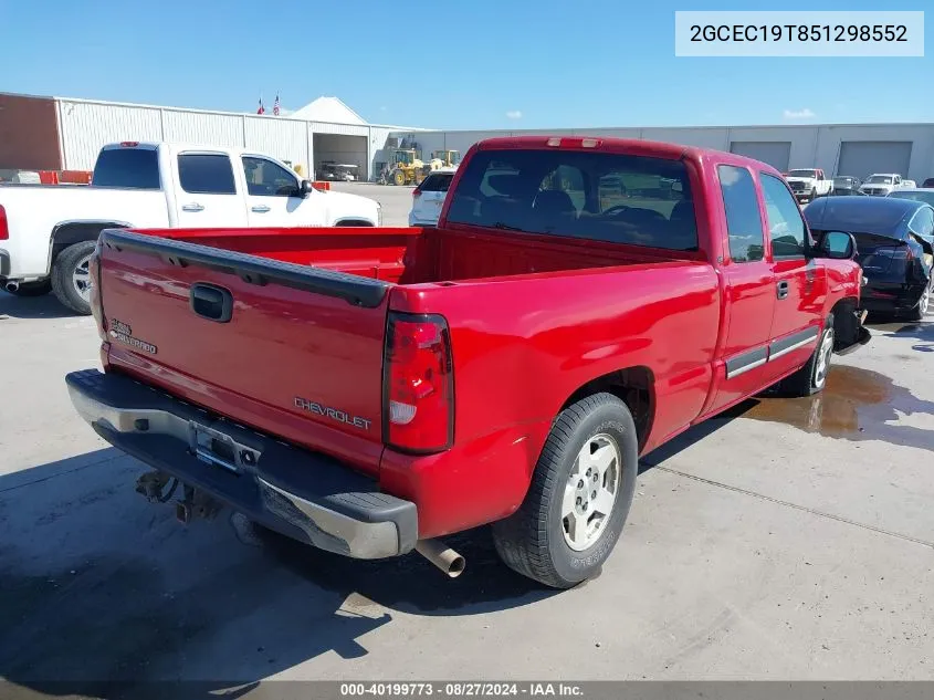 2005 Chevrolet Silverado 1500 Ls VIN: 2GCEC19T851298552 Lot: 40199773