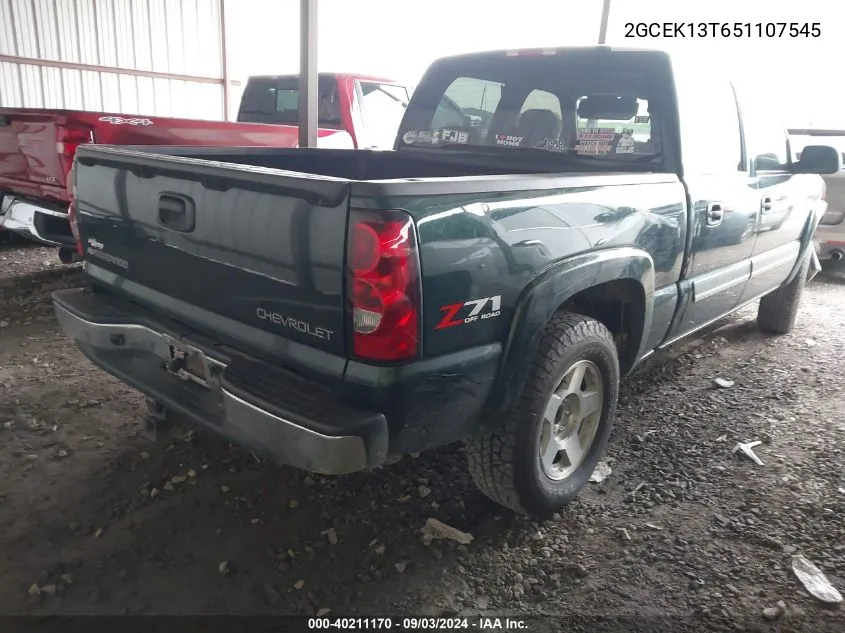 2005 Chevrolet Silverado 1500 Z71 VIN: 2GCEK13T651107545 Lot: 40211170