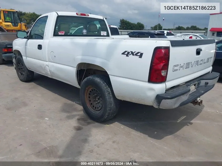 2005 Chevrolet Silverado 1500 Work Truck VIN: 1GCEK14T85Z186223 Lot: 40211673