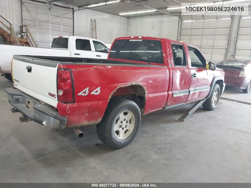 2005 Chevrolet Silverado 1500 K1500 VIN: 1GCEK19B05E224616 Lot: 40277722