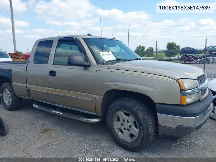 2005 Chevrolet Silverado 1500 Ls VIN: 1GCEK19BX5E147639 Lot: 40284565