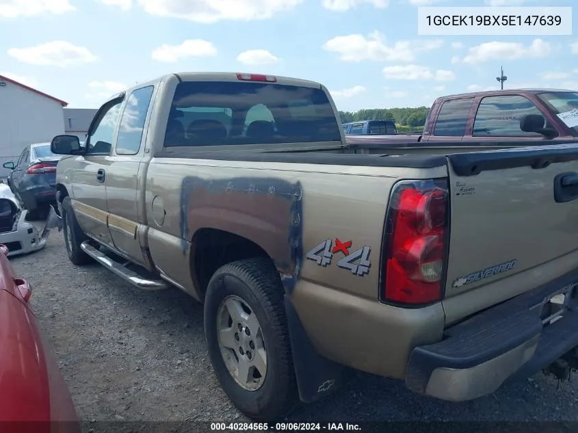 2005 Chevrolet Silverado 1500 Ls VIN: 1GCEK19BX5E147639 Lot: 40284565