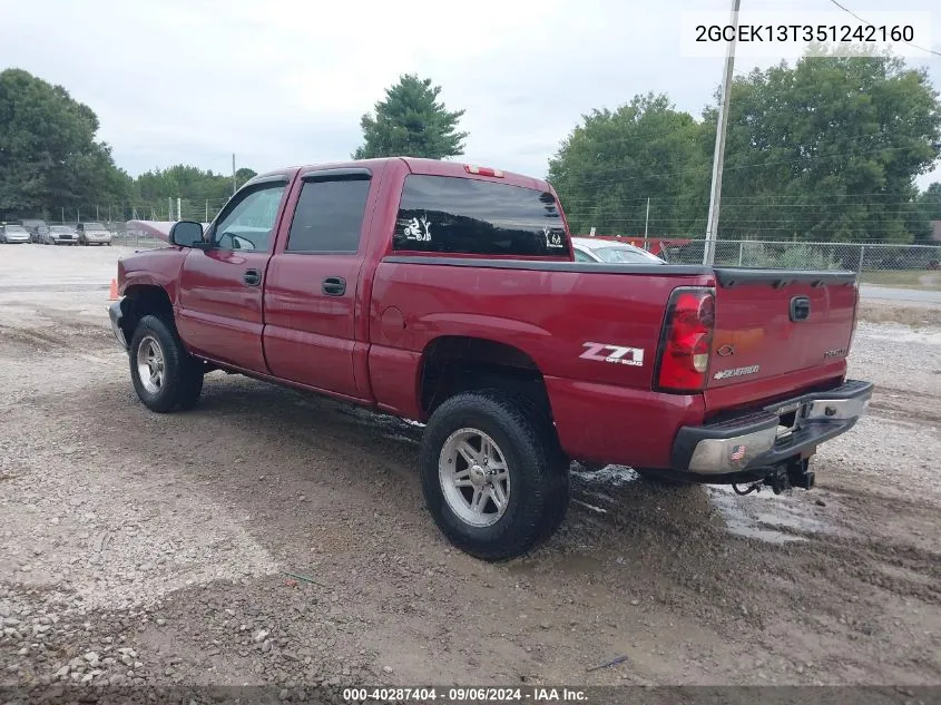 2005 Chevrolet Silverado 1500 Z71 VIN: 2GCEK13T351242160 Lot: 40287404