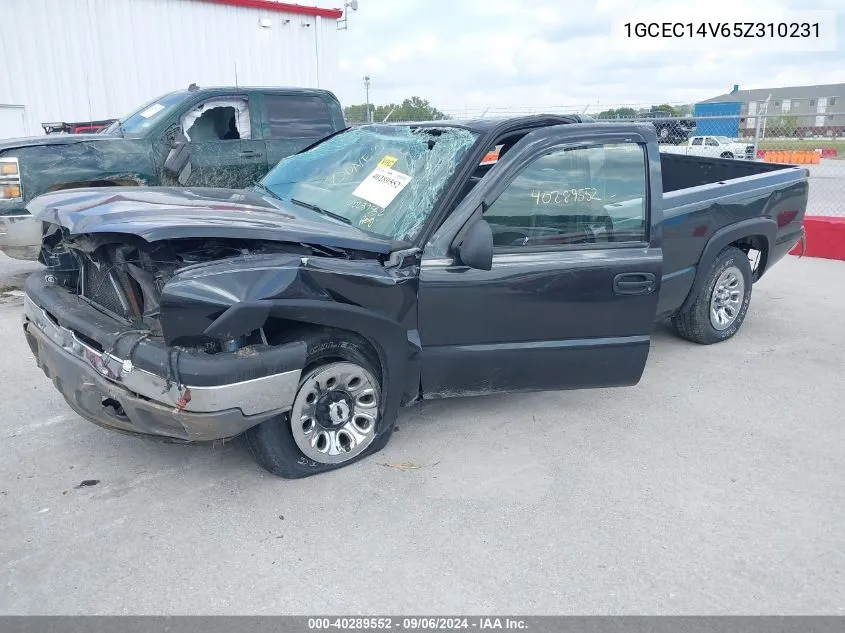 2005 Chevrolet Silverado 1500 Work Truck VIN: 1GCEC14V65Z310231 Lot: 40289552