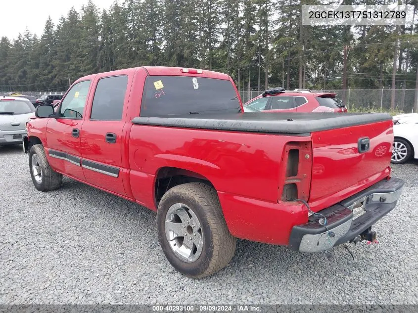 2005 Chevrolet Silverado 1500 Ls/Lt/Z71 VIN: 2GCEK13T751312789 Lot: 40293100