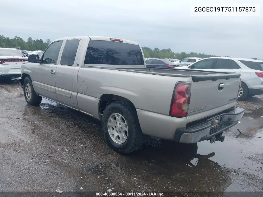 2005 Chevrolet Silverado 1500 Ls VIN: 2GCEC19T751157875 Lot: 40308554