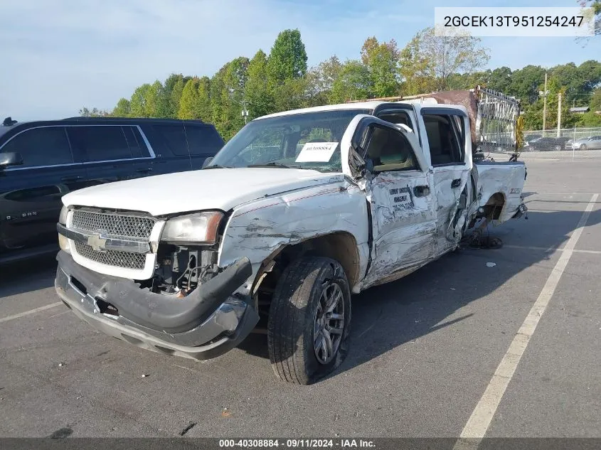 2005 Chevrolet Silverado K1500 VIN: 2GCEK13T951254247 Lot: 40308884