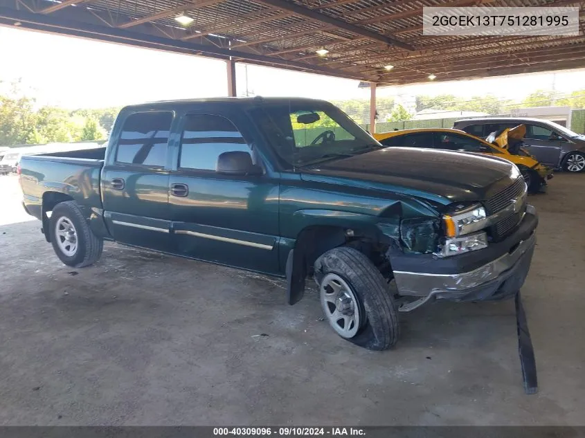 2005 Chevrolet Silverado K1500 VIN: 2GCEK13T751281995 Lot: 40309096