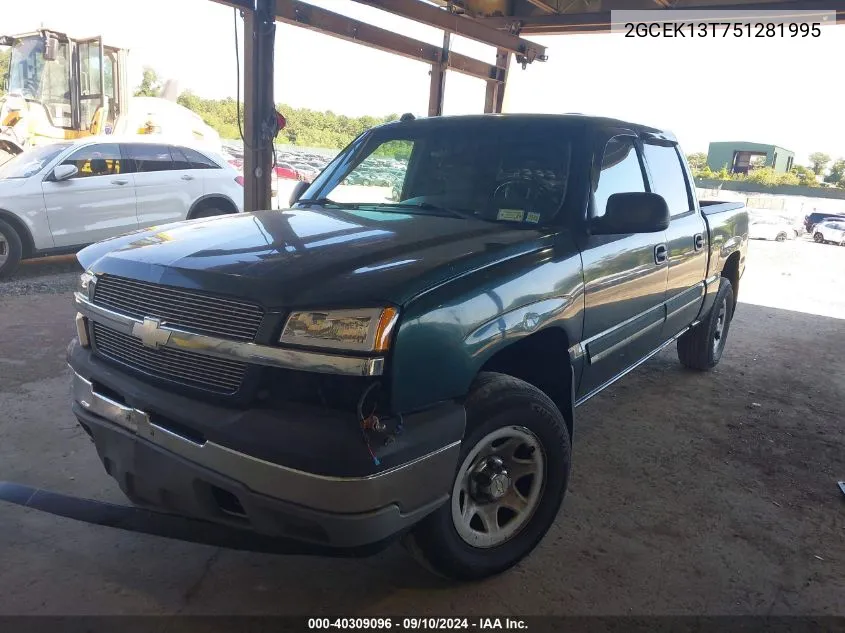 2005 Chevrolet Silverado K1500 VIN: 2GCEK13T751281995 Lot: 40309096