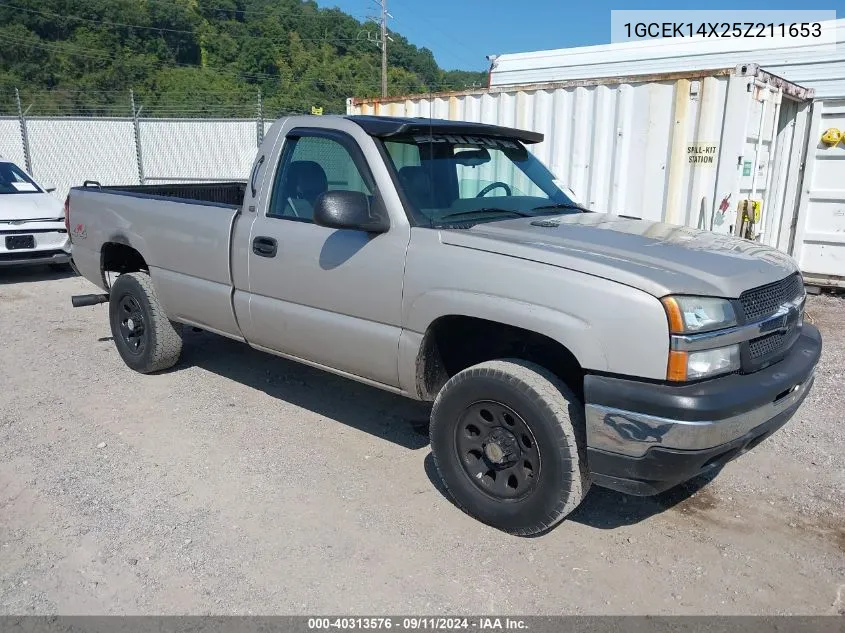 2005 Chevrolet Silverado 1500 Work Truck VIN: 1GCEK14X25Z211653 Lot: 40313576