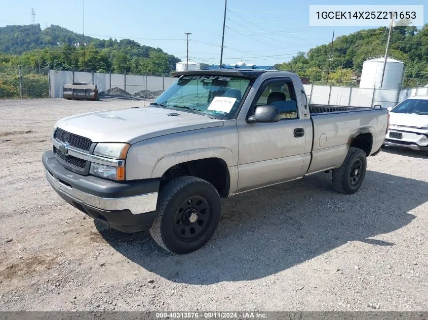 2005 Chevrolet Silverado 1500 Work Truck VIN: 1GCEK14X25Z211653 Lot: 40313576