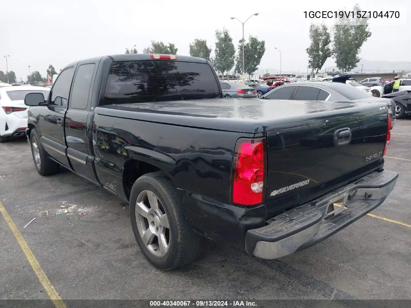 2005 Chevrolet Silverado C1500 VIN: 1GCEC19V15Z104470 Lot: 40340067