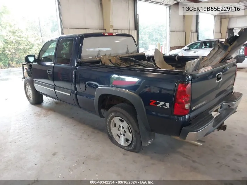 1GCEK19B55E229116 2005 Chevrolet Silverado 1500 Z71