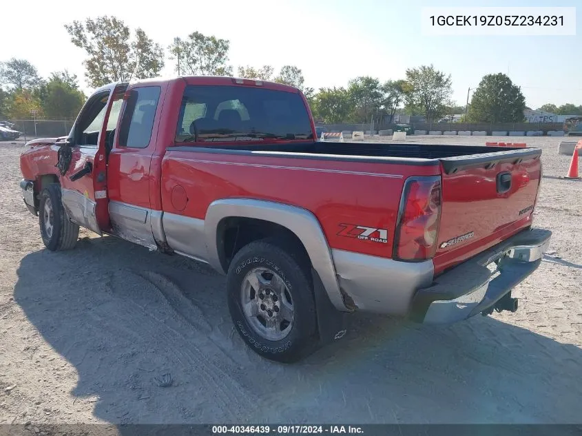 2005 Chevrolet Silverado 1500 Z71 VIN: 1GCEK19Z05Z234231 Lot: 40346439