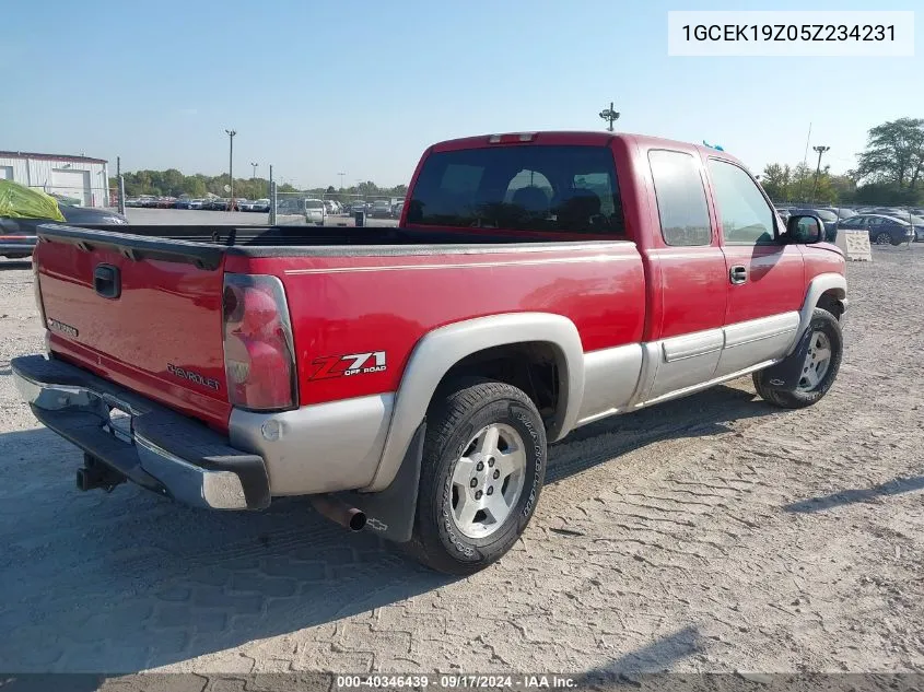 2005 Chevrolet Silverado 1500 Z71 VIN: 1GCEK19Z05Z234231 Lot: 40346439