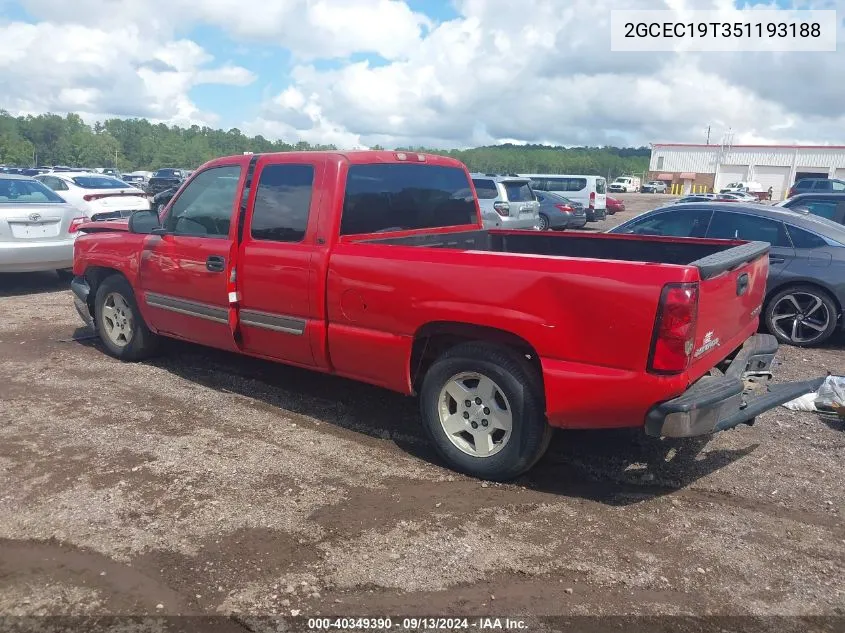 2005 Chevrolet Silverado 1500 Ls VIN: 2GCEC19T351193188 Lot: 40349390