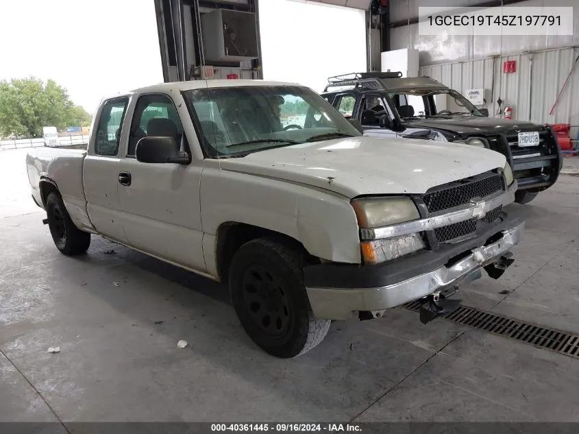 2005 Chevrolet Silverado 1500 Work Truck VIN: 1GCEC19T45Z197791 Lot: 40361445