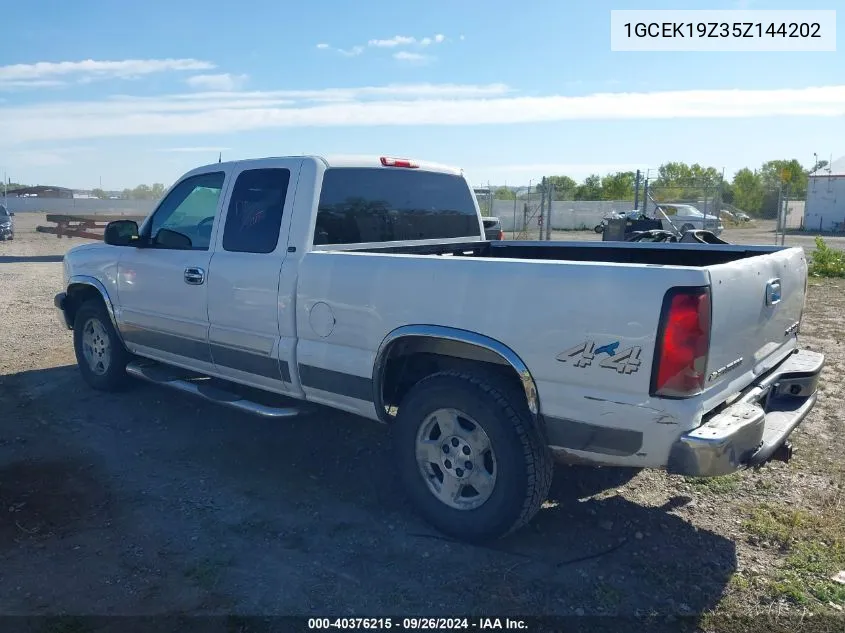 2005 Chevrolet Silverado 1500 K1500 VIN: 1GCEK19Z35Z144202 Lot: 40376215