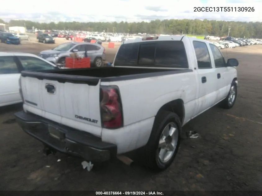 2005 Chevrolet Silverado 1500 Ls VIN: 2GCEC13T551130926 Lot: 40376664