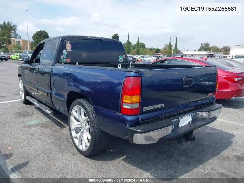 2005 Chevrolet Silverado 1500 Ls VIN: 1GCEC19T55Z265581 Lot: 40394965