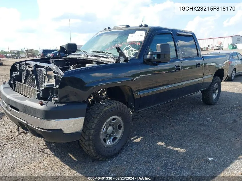 2005 Chevrolet Silverado 2500Hd Lt VIN: 1GCHK23215F818170 Lot: 40401330