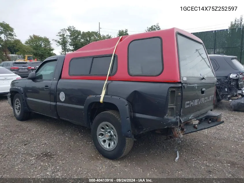 2005 Chevrolet Silverado C1500 VIN: 1GCEC14X75Z252597 Lot: 40413916