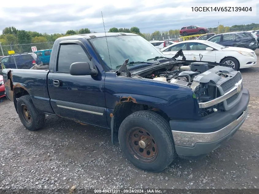 2005 Chevrolet Silverado 1500 VIN: 1GCEK14V65Z139404 Lot: 40417231