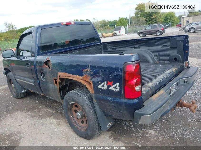 2005 Chevrolet Silverado 1500 VIN: 1GCEK14V65Z139404 Lot: 40417231