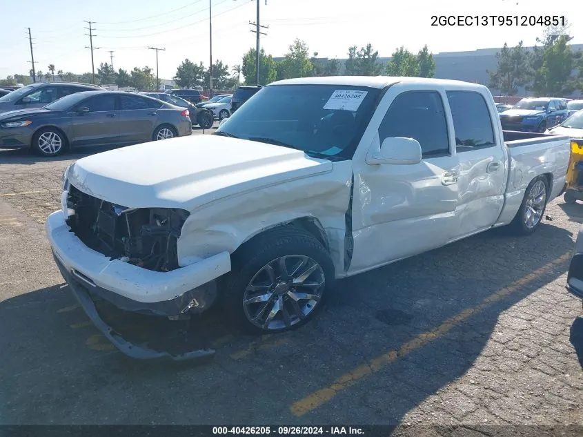 2005 Chevrolet Silverado C1500 VIN: 2GCEC13T951204851 Lot: 40426205