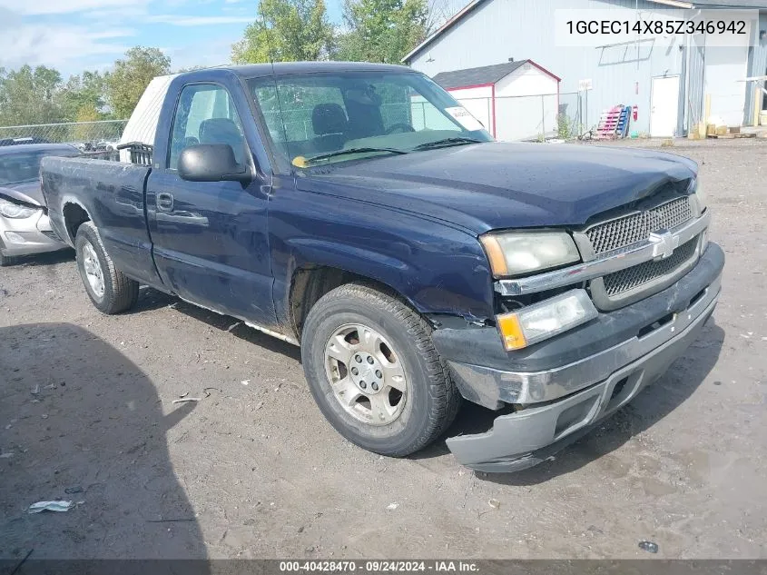 2005 Chevrolet Silverado 1500 Work Truck VIN: 1GCEC14X85Z346942 Lot: 40428470