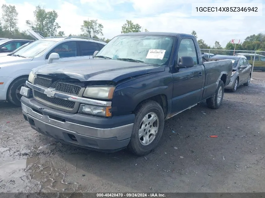 2005 Chevrolet Silverado 1500 Work Truck VIN: 1GCEC14X85Z346942 Lot: 40428470