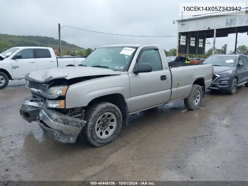 2005 Chevrolet Silverado K1500 VIN: 1GCEK14X05Z343942 Lot: 40449100