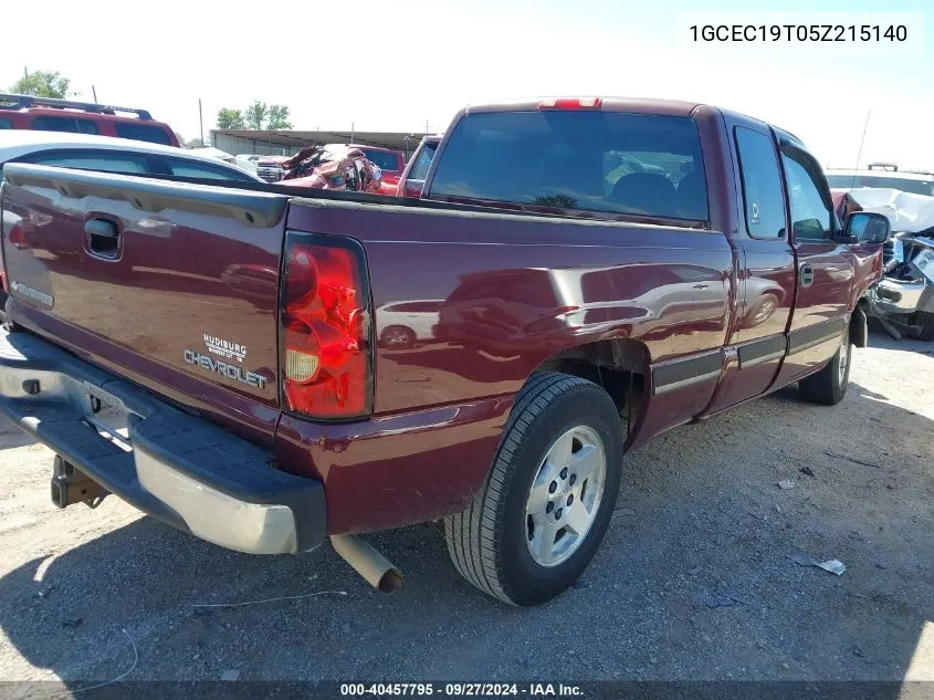 2005 Chevrolet Silverado 1500 Ls VIN: 1GCEC19T05Z215140 Lot: 40457795