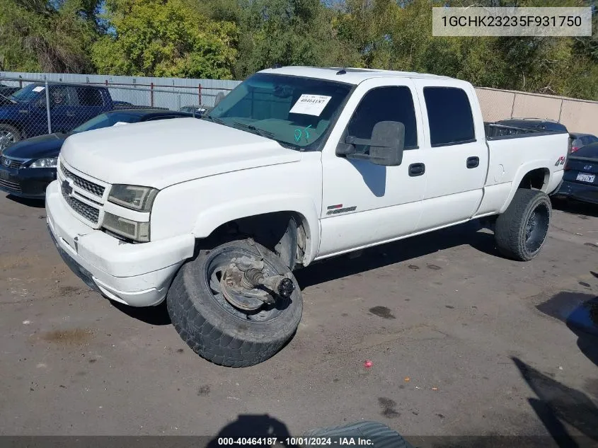 2005 Chevrolet Silverado 2500Hd Lt VIN: 1GCHK23235F931750 Lot: 40464187