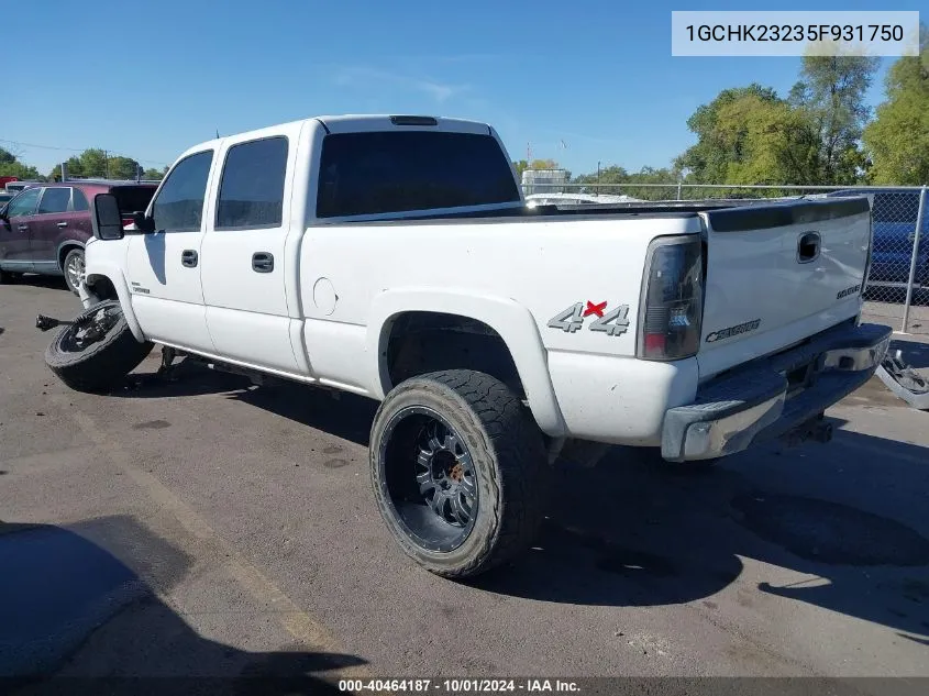 2005 Chevrolet Silverado 2500Hd Lt VIN: 1GCHK23235F931750 Lot: 40464187