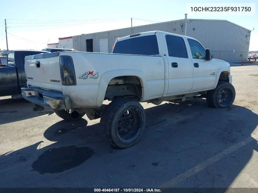 2005 Chevrolet Silverado 2500Hd Lt VIN: 1GCHK23235F931750 Lot: 40464187