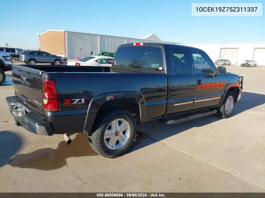 2005 Chevrolet Silverado 1500 VIN: 1GCEK19Z75Z311337 Lot: 40504604