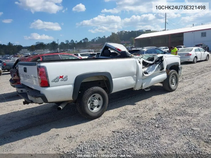 2005 Chevrolet Silverado 2500Hd Work Truck VIN: 1GCHK24U75E321498 Lot: 40537347