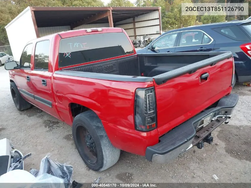 2005 Chevrolet Silverado 1500 Ls VIN: 2GCEC13T851126790 Lot: 40545170