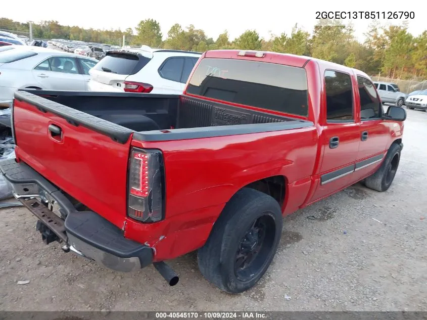 2005 Chevrolet Silverado 1500 Ls VIN: 2GCEC13T851126790 Lot: 40545170