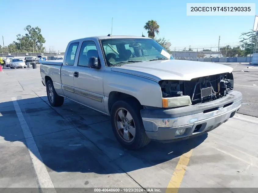 2005 Chevrolet Silverado 1500 Ls VIN: 2GCEC19T451290335 Lot: 40648600