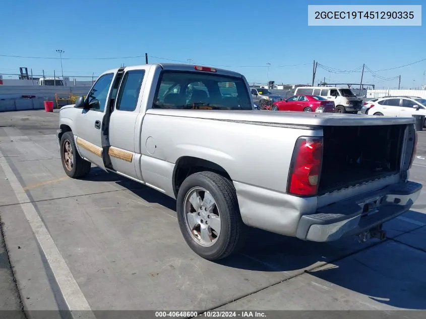 2005 Chevrolet Silverado 1500 Ls VIN: 2GCEC19T451290335 Lot: 40648600