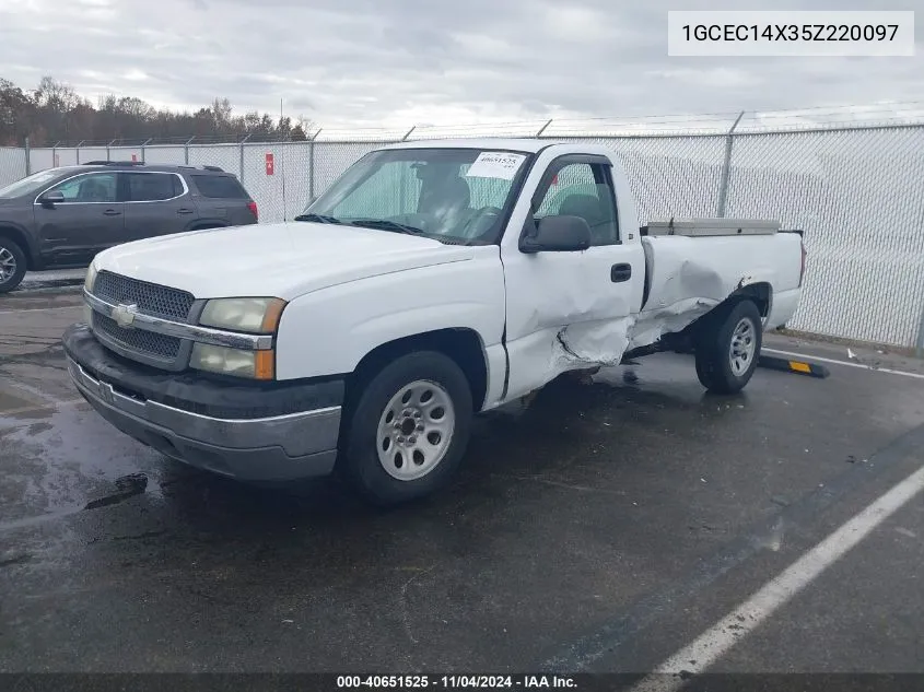 2005 Chevrolet Silverado 1500 Work Truck VIN: 1GCEC14X35Z220097 Lot: 40651525