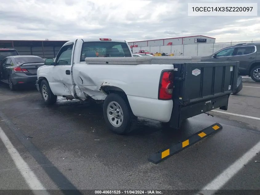 2005 Chevrolet Silverado 1500 Work Truck VIN: 1GCEC14X35Z220097 Lot: 40651525