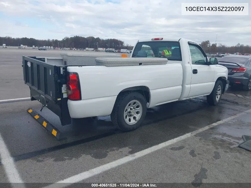 2005 Chevrolet Silverado 1500 Work Truck VIN: 1GCEC14X35Z220097 Lot: 40651525