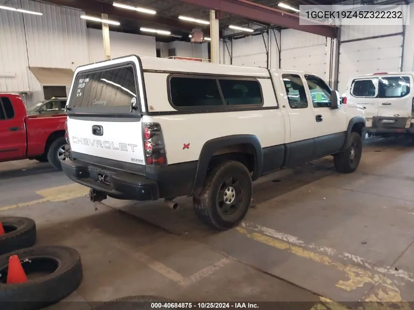 2005 Chevrolet Silverado 1500 Work Truck VIN: 1GCEK19Z45Z322232 Lot: 40684875