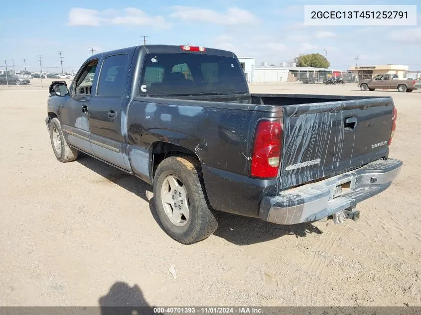 2005 Chevrolet Silverado 1500 Ls VIN: 2GCEC13T451252791 Lot: 40701393