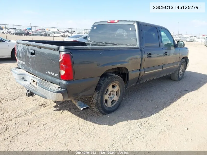 2005 Chevrolet Silverado 1500 Ls VIN: 2GCEC13T451252791 Lot: 40701393