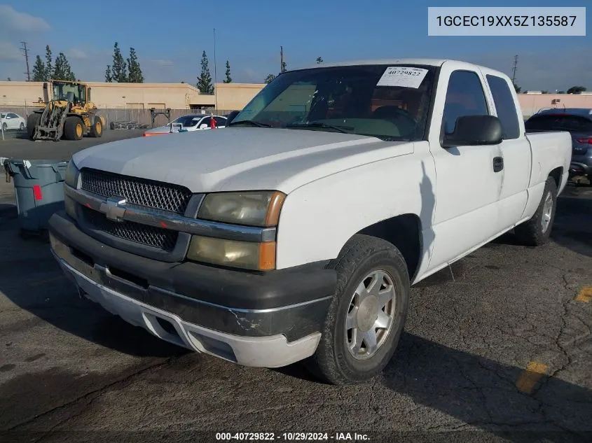 2005 Chevrolet Silverado 1500 Work Truck VIN: 1GCEC19XX5Z135587 Lot: 40729822