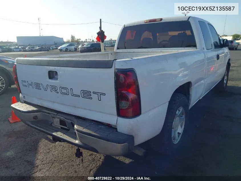 2005 Chevrolet Silverado 1500 Work Truck VIN: 1GCEC19XX5Z135587 Lot: 40729822